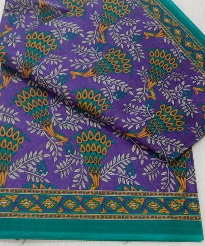 POWERLOOM PRINTED SAREES WITH BLOUSE